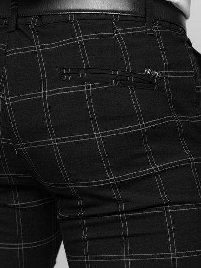 Чорні чоловічі картаті штани чінос Bolf 0036