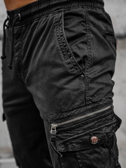Чорні штани джоггери карго чоловічі Bolf CT6702S0