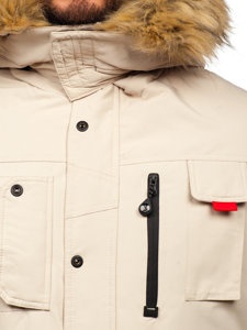 Бежева куртка чоловіча зимова парка Bolf 5M791