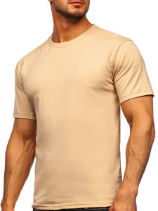 Бежева чоловіча футболка без принта Bolf 192397
