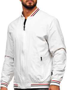 Біла чоловіча демісезонна куртка-бомбер Bolf 7147