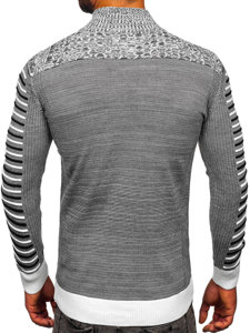 Білий чоловічий светр з коміром-стійкою Bolf 1028
