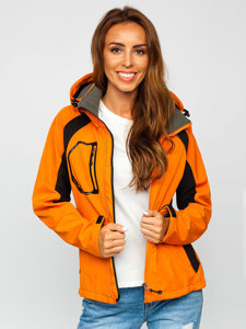 Жіноча демісезонна куртка софтшелл помаранчева Bolf 9055
