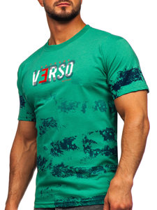 Зелена бавовняна чоловіча футболка Bolf 14723