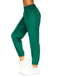 Зелені жіночі велюрові спортивні штани Bolf 3840
