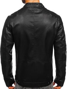 Куртка чоловіча шкіряна чорна Bolf 1129