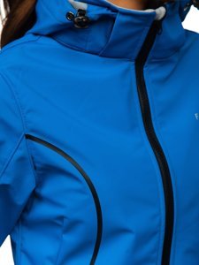 Синя жіноча демісезонна куртка софтшелл Bolf S010