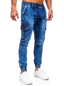 Сині джинси джоггери-карго чоловічі Bolf TF138