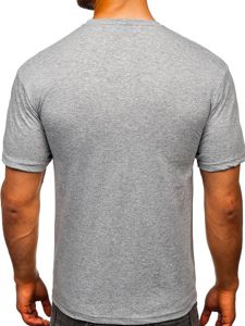 Сіра чоловіча футболка з принтом Bolf 14336