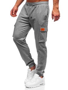 Сірі чоловічі штани джоггери-карго Bolf HY867