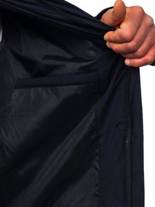 Темно-синя стьобана демісезонна чоловіча куртка Bolf 22M305 