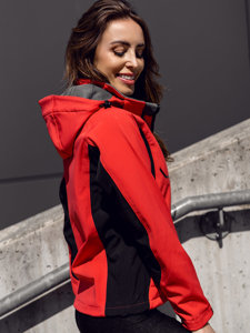 Червона жіноча демісезонна куртка софтшелл Bolf 3077