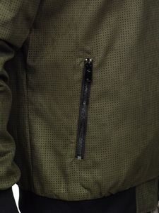Чоловіча демісезонна куртка бомбер зелена Bolf 6117