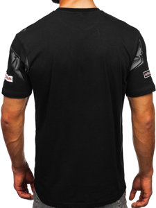 Чоловіча футболка з принтом чорна Bolf 14208