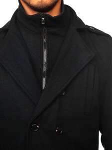 Чоловіче пальто зимове чорне Bolf NZ02