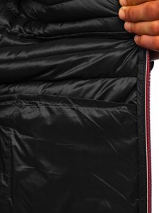 Чорна чоловіча стьобана спортивна демісезонна куртка Bolf 6574