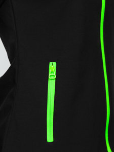 Чорно-зелена жіноча демісезонна куртка софтшелл Bolf HH018