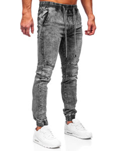 Чорні джоггери чоловічі джинсові штани Bolf TF126