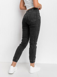 Чорні жіночі джинси mom fit з блискіткамиt Bolf BF108
